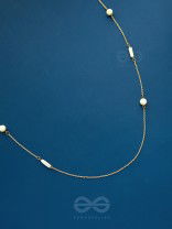 Pearls N Pebbles - Golden Pearl Necklace With Anti-Tarnish Coating 