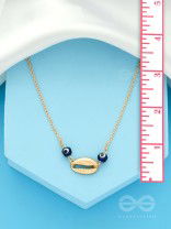Shell-Eyed - Evil Eye Stone Golden Necklace With Anti-Tarnish Coating 