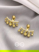 The Capsized Crown- Golden Rhinestone Ear Jackets