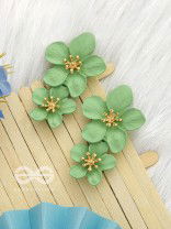 Paired Periwinkles- Statement Acrylic Earrings (Leaf Green)