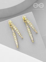 The Fall of Grace- Golden Rhinestones Earrings