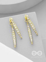 The Fall of Grace- Golden Rhinestones Earrings
