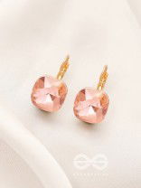 The Ice Cube- Crystal Golden Earrings (Rust)