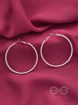 The Ring of Light- Silver Rhinestones Hoop Earrings