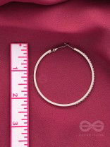 The Ring of Light- Silver Rhinestones Hoop Earrings