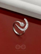 The Night Sky- Silver Rhinestones Ring