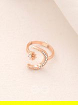 The Night Sky- Rose Golden Rhinestones Ring