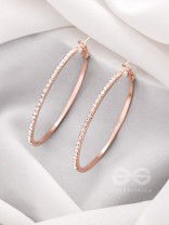 The Ring of Light- Rose Gold Rhinestones Hoop Earrings