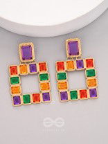 Sunshine n Rainbows- Golden Enamelled Earrings