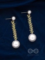 The Dewy Fir- Golden Pearl Earrings