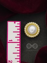 The Orb of Night- White and Golden Pearl Earrings