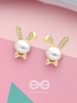 The Pearly Bunny- Golden Pearl Earrings