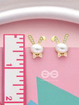 The Pearly Bunny- Golden Pearl Earrings