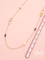 Yin And Yang- Pearl And Stone Studded Golden Necklace With Anti-Tarnish Coating 