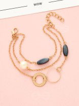 Day 'n' Nite- Pearl and Stones Studded Golden Bracelet