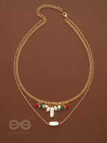 The Interstellar Charm- Pearls And Beads Studded Golden Necklace With Anti-Tarnish Coating 