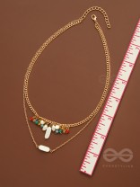 The Interstellar Charm- Pearls And Beads Studded Golden Necklace With Anti-Tarnish Coating 