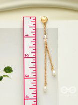 The Frozen Drops- Crystal and Pearl Studded Golden Earrings
