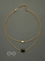 The Dark Reflection- Golden Layered Necklace With Anti-Tarnish Coating