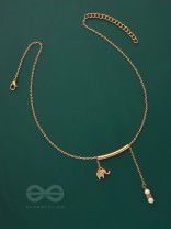 The Ivory Dreamcatcher- Golden Bead Necklace With Anti-Tarnish Coating 