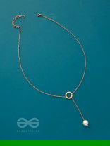 Drop-Down- Golden Pearl Necklace With Anti-Tarnish Coating 