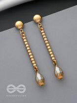 Tears of Joy- Golden Crystal Beads Earrings