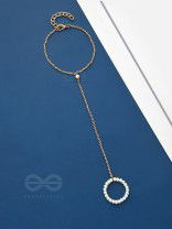 Pearl Around- Hand Harness Golden Pearl Bracelet