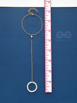 Pearl Around- Hand Harness Golden Pearl Bracelet