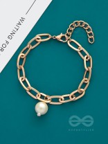 The Linkin Pearl- Golden Pearl Bracelet