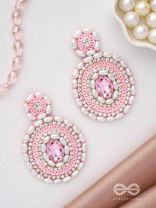  PRATIBIMB- THE RESPLENDENT REFLECTION- STONE, PEARLS AND SEQUINS EMBROIDERED EARRINGS (BLUSH PINK)
