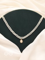 The Moonglade- White and Golden Pearl Necklace