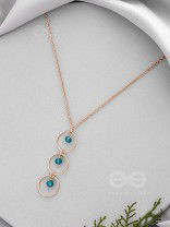 The Drizzly Woods- Blue And Golden Crystal Beads Necklace With Anti-Tarnish Coating 