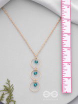 The Drizzly Woods- Blue And Golden Crystal Beads Necklace With Anti-Tarnish Coating 