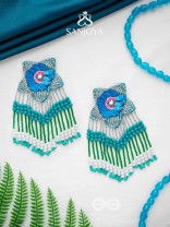 Tarankit- The Star- Beads, Sequins and Cutdana Embroidered Earrings 