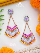 IDHANT- THE LUMINOUS- SEQUINS and BEADS EMBROIDERED EARRINGS (Multicoloured)