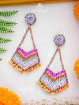 IDHANT- THE LUMINOUS- SEQUINS and BEADS EMBROIDERED EARRINGS (Multicoloured)