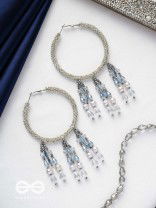 Ashmana- The Raining Cloud- Pearls and Beads Embroidered Earrings