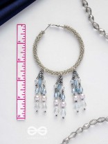 Ashmana- The Raining Cloud- Pearls and Beads Embroidered Earrings