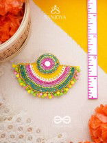 AARUNYA- THE FIRST SUNRAY- BEADS, SEQUINS AND MIRROR EMBROIDERED EARRINGS (MULTICOLOURED)