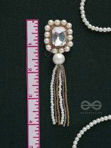 Anavarna- The Fair n Beautiful- Stone, Pearls and Beads Embroidered Earrings (Copper Brown)