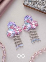 Karutaka - The Clover Leaf - Sequins And Beads Hand Embroidered Earrings (Multicolor)