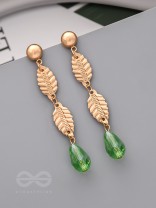 The May-Dew- Golden Crystal Beads Earrings