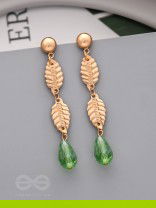 The May-Dew- Golden Crystal Beads Earrings