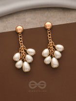 The Pearl Branch- Golden Pearl Earrings