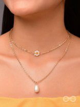 Lily Of The Valley- Golden Pearl Necklace With Anti-Tarnish Coating