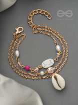 The Shell Galaxy- Golden Three Layered Bracelet