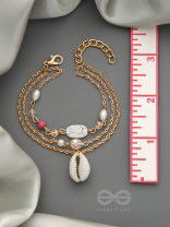 The Shell Galaxy- Golden Three Layered Bracelet