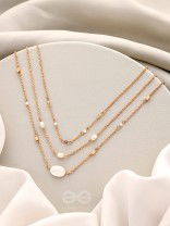 Lost In Space- Golden Stone Layered Necklace With Anti-Tarnish Coating 