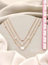 Lost In Space- Golden Stone Layered Necklace With Anti-Tarnish Coating 