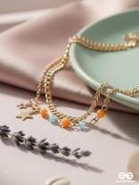 The Lucky Stars-  Golden Beads Layered Anklet